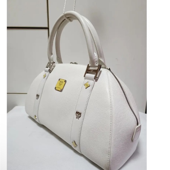 MCM Authentic Gray/Silver Small HandbagShoulder/Crossbody with chain - Picture 7 of 15